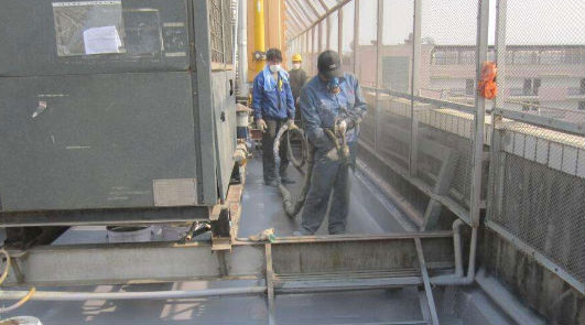 聚脲屋頂施工現場